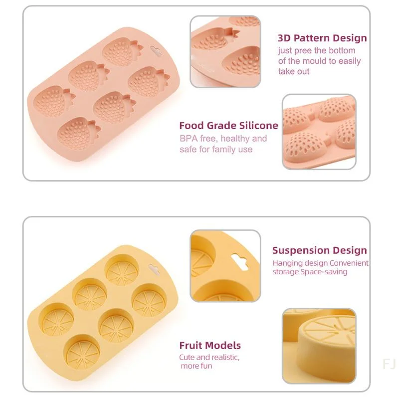 [YU]Watermelon Strawberry Lemon Shaped Silicone Mold DIY Flexible Easy Release Fondant Chocolate Gummy Pudding Molds