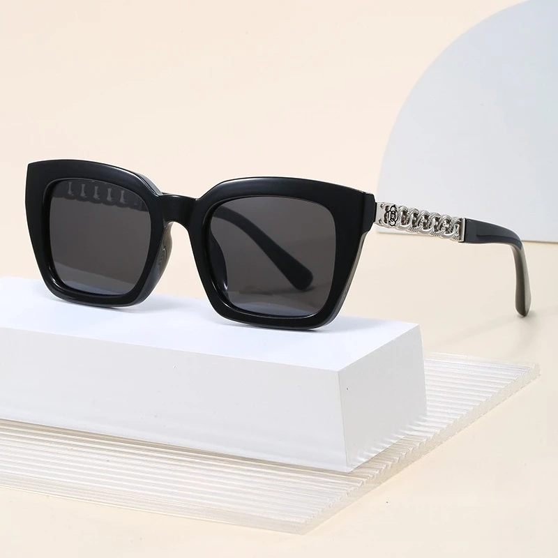 

25th Anniversary Square Polarized Sunglasses Women's High-End Fashion Metal Legs UV400 Protection Trendy Luxury Glasses