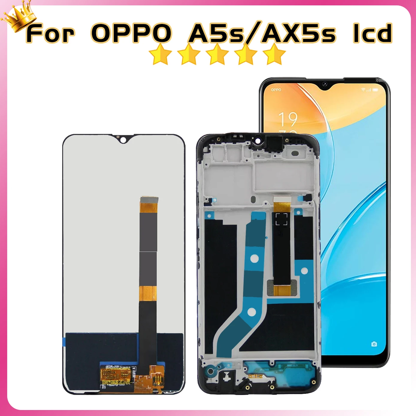 6.2\'\' Display For OPPO A7 AX7 LCD Display Touch Screen For OPPO A5s AX5s CPH1909 LCD For OPPO A12 CPH2077 Digitizer Assembly