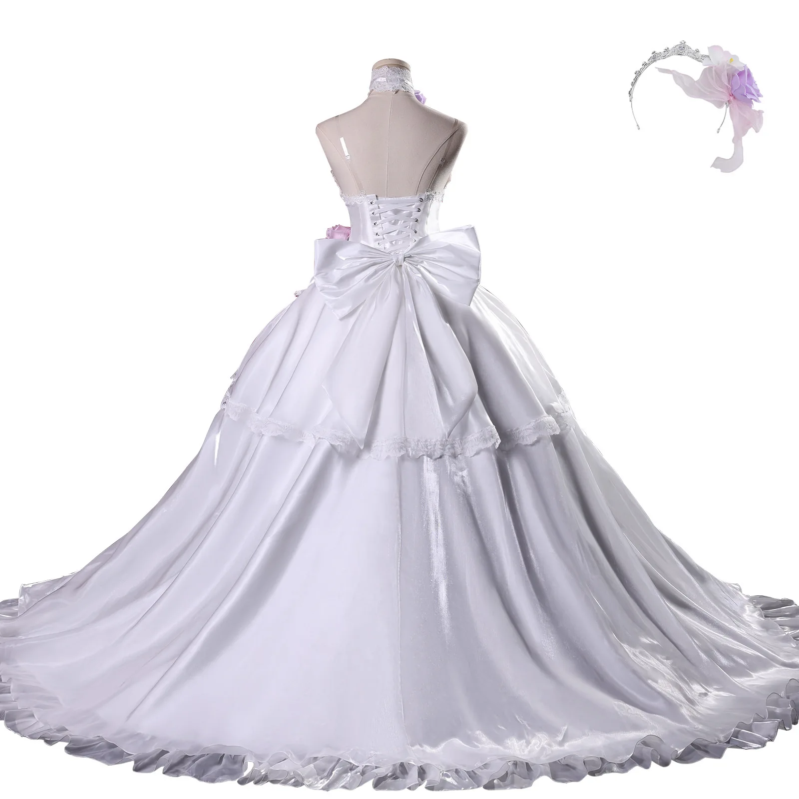 

Women's Anime Bridal Cosplay Outfit Sweet Lolita Style Dress Date A Live Tokisaki Kurumi Cosplay Costume Wedding Dress Full Set