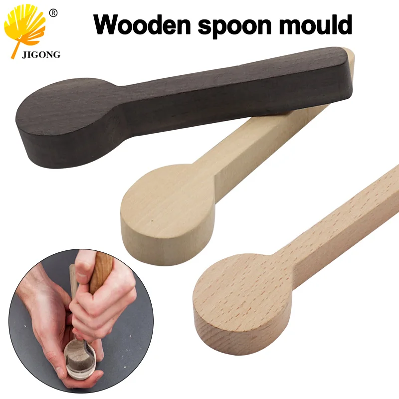 DIY Wood Carving Spoon Blank Basswood /Beech /Walnut Wood Unfinished Wooden Craft Whittling Kit Semi-Finished Timber Spoon Mould