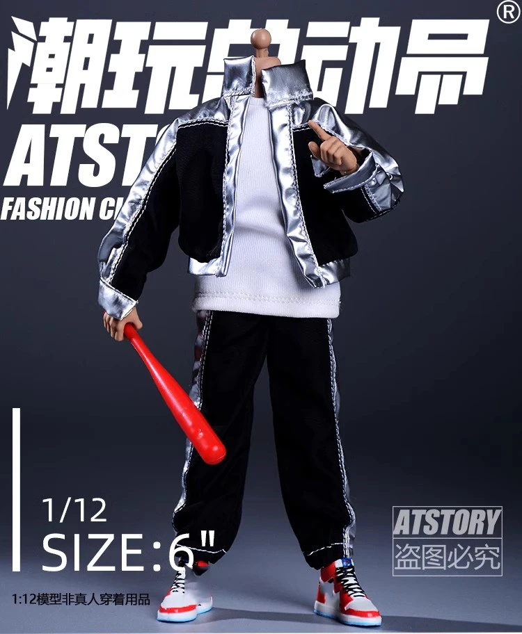 ATSTORY 1/12 Scale Cool Jacket Trendy Soldiers Sportswear Doll Clothes  Model Toy fit 6