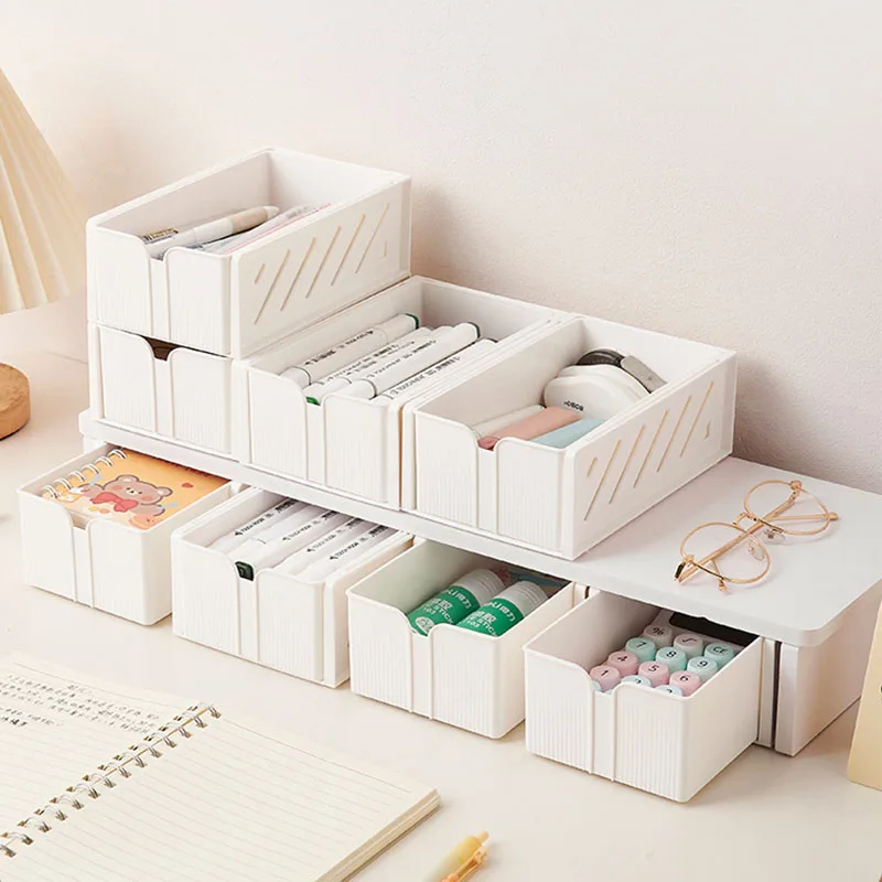 

Desktop Drawer Stationery Storage Box Desk Cosmetic Makeup Storage Drawers Household Superposable Sundries Storage Organizer Box
