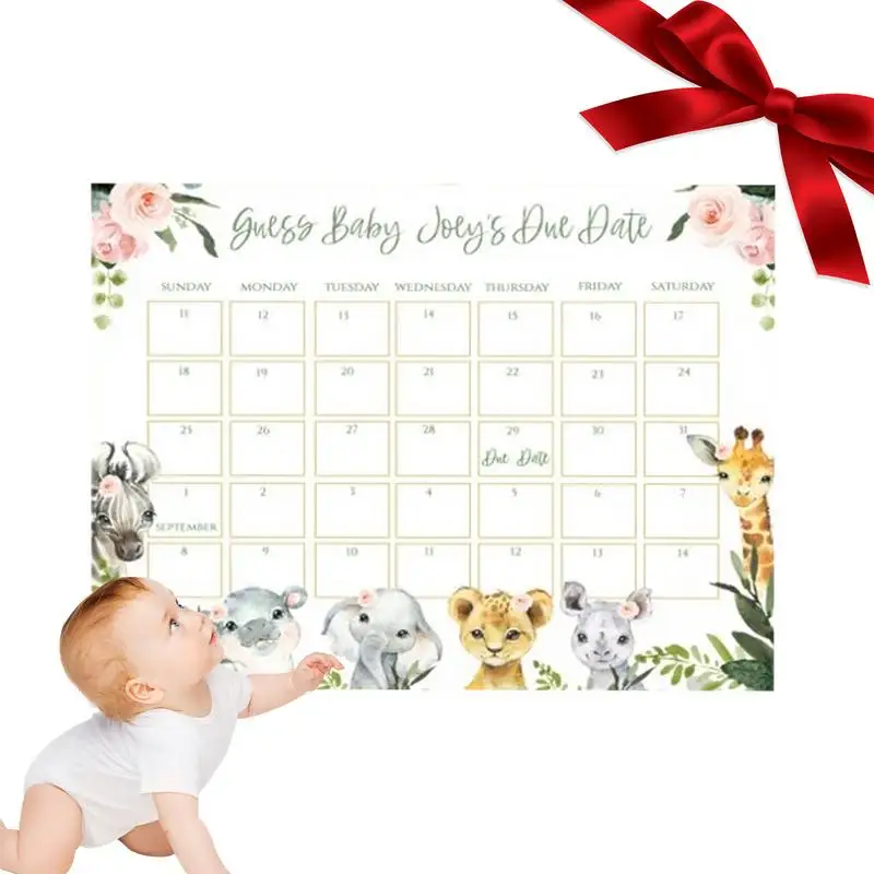 

Baby Due Date Calendar Shower Game Baby's Birthday Funny Calendar Due Date Prediction Commemorative Due Date Baby Calendar Sign