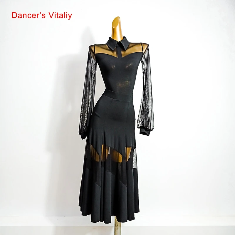 Jupe de danse moderne pour femme adulte, vêtements de danse standard national, grande balançoire sexy, vêtements de performance élégants, femme, nouveau