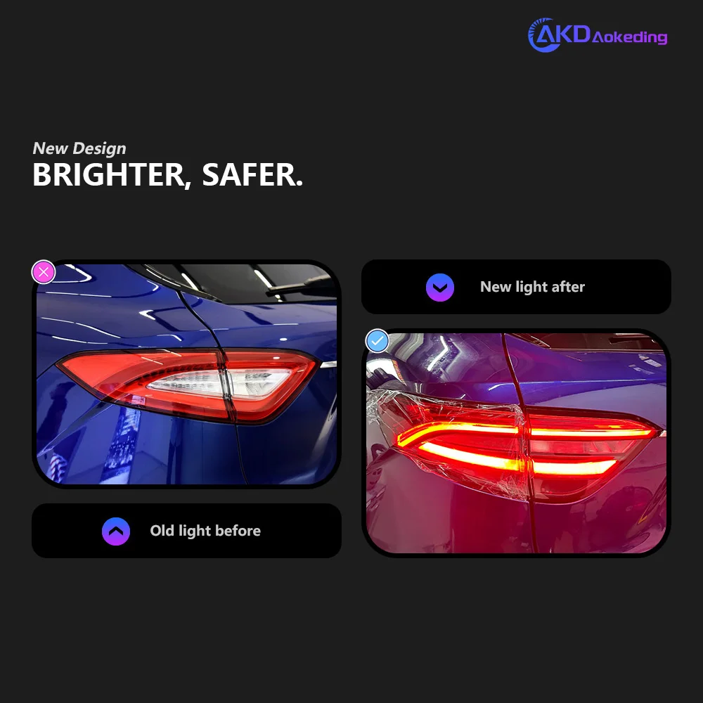 Car For Maserati Levante 2016-2020 Tail Lamp 12V Led Fog Light Work DRL Auto Tuning Car Supplies Accessories Levante Rear Lights