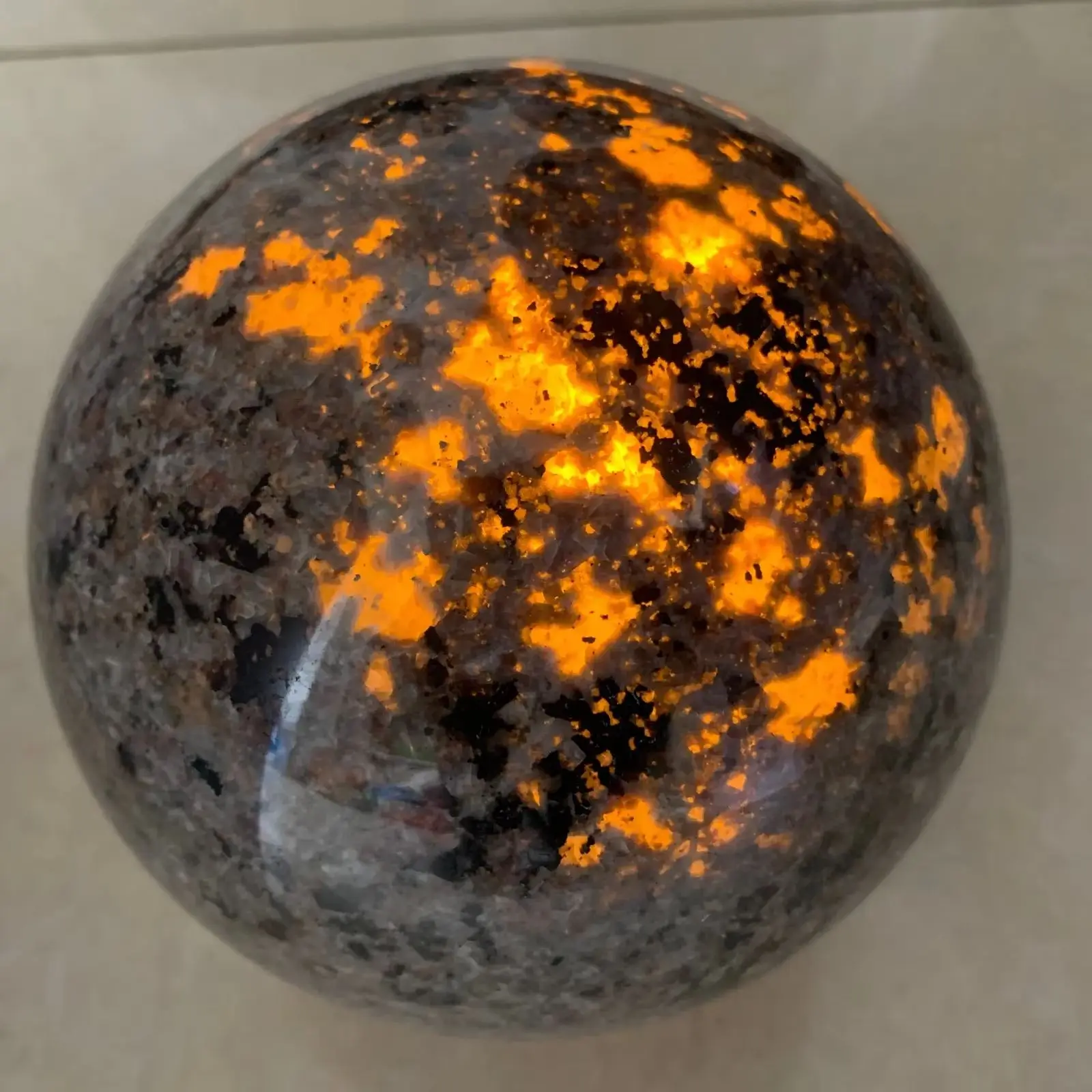 Natural Formed! Flame Stone Ball, Quartz Crystal Ore Ball, Mineral, Reiki, Healing, Display Flame Under Purple Light