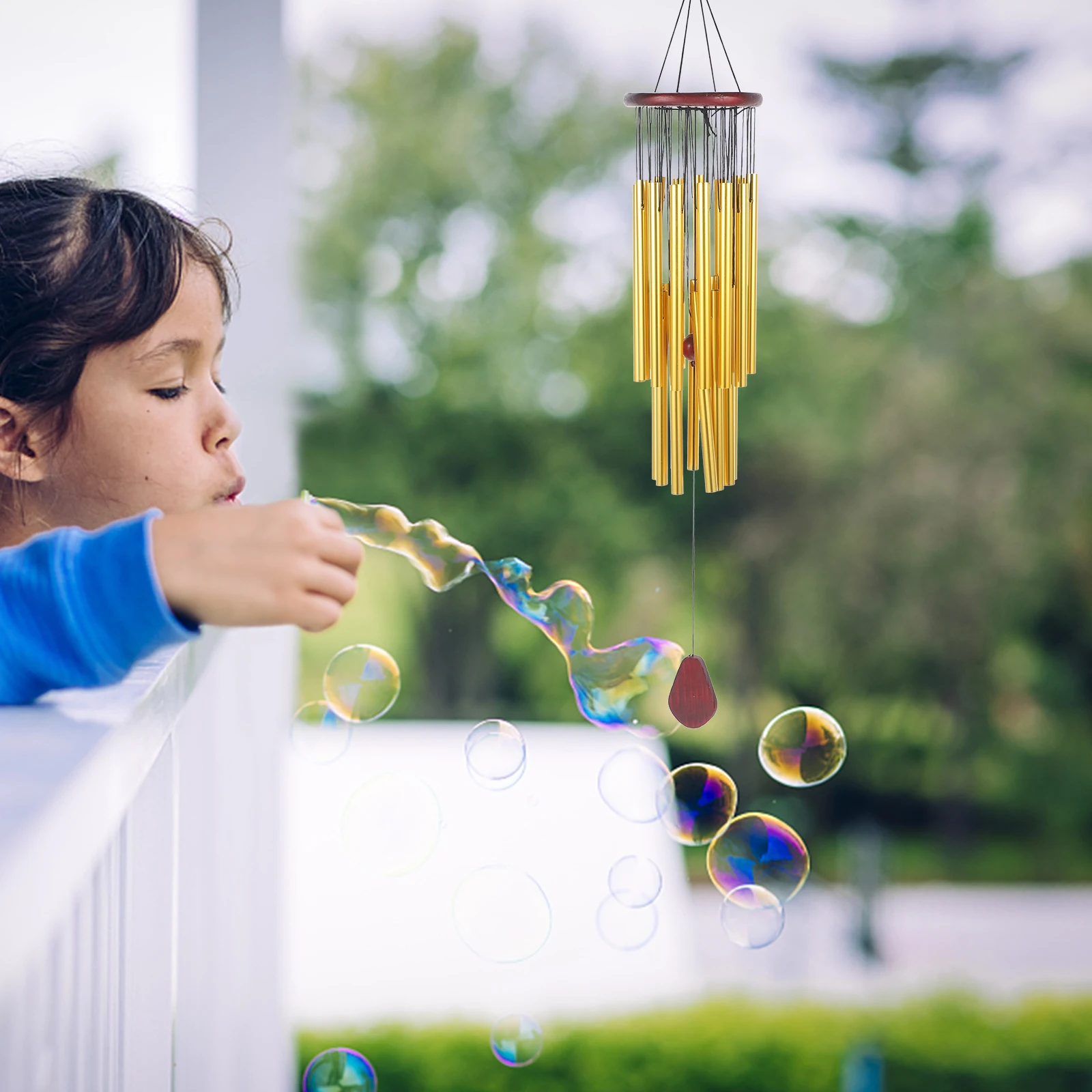 

Delicate Metal Wind Chime Clear Sound Hanging Decor Outdoor Indoor Living Room Bedroom Study Bathroom Decoration