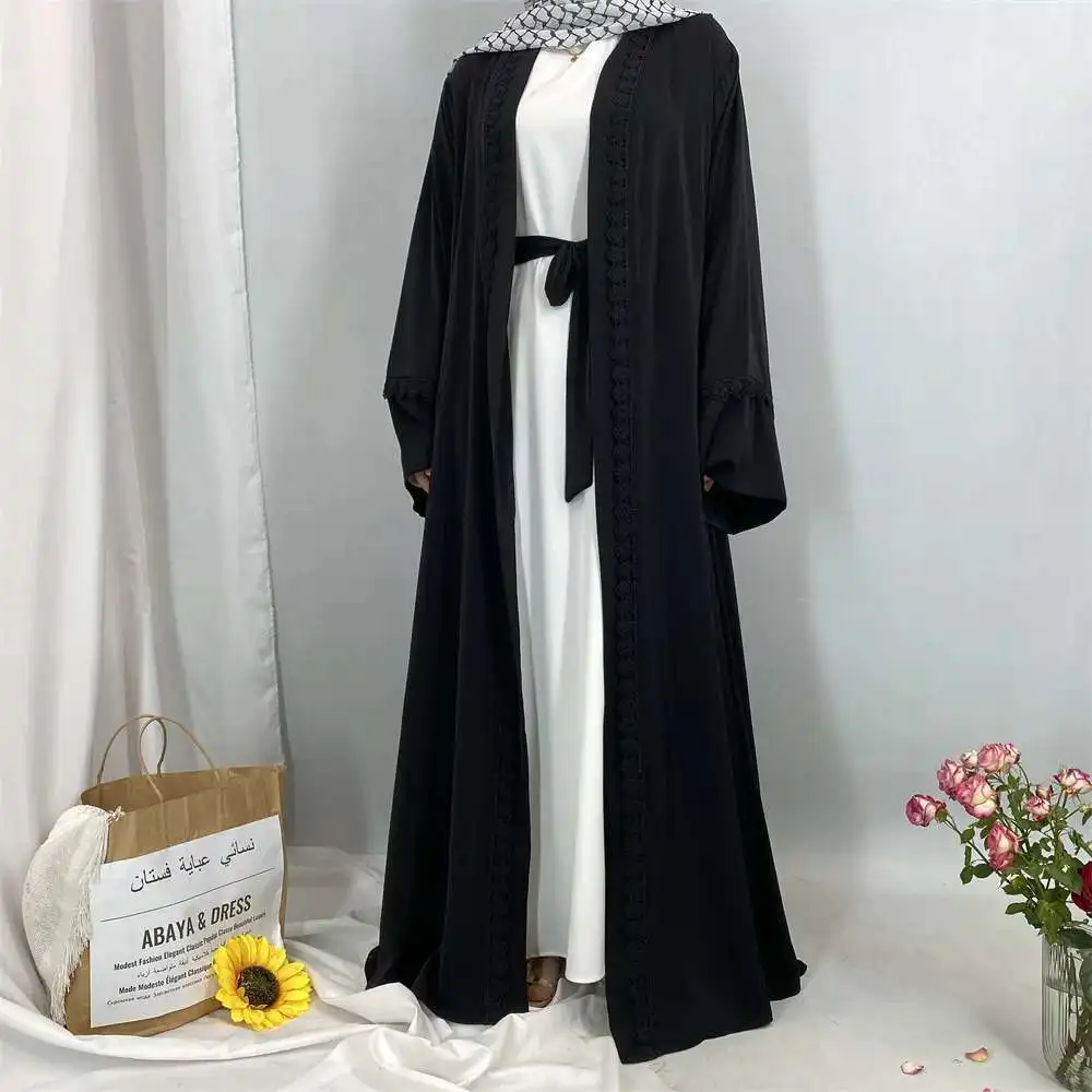 

New Fashionable Women's Cardigan Elegant Long Skirt 1461 2025 Muslim Long Dress Robe Abaya Ramadan Dubai Luxury Islam Elegant