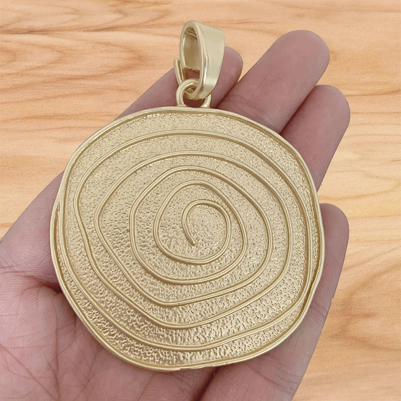 2 Pieces Fashion Large Spiral Swirl Vortex Matte Gold Color Charms Pendants for Necklace Jewellery Making Accessories