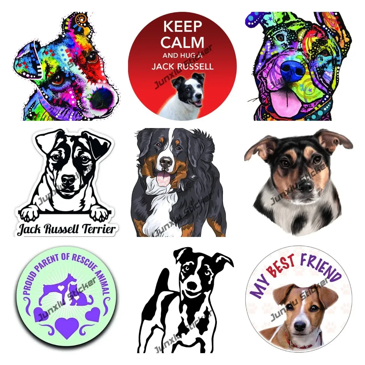 Dean Russo Jack Russell Terrier Car Sticker Featuring Artwork By Dean Russo Vinyl Sticker for Window Bumper Laptops or Crafts