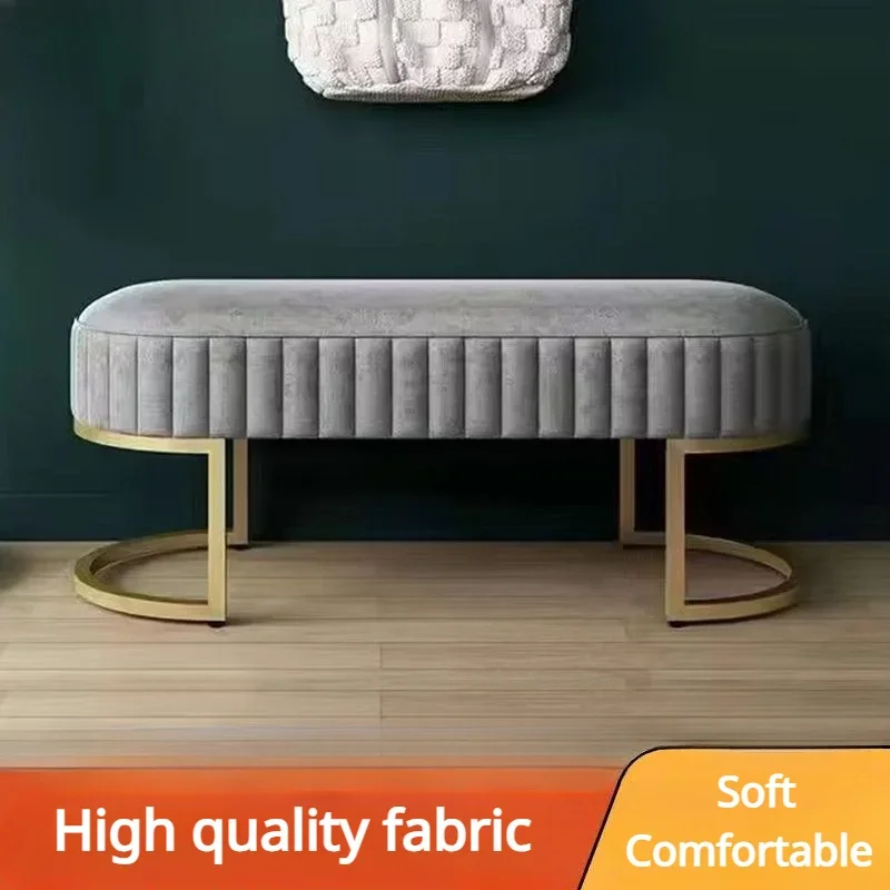 Ottomans Long Sofa Bench, Nordic Fabric Shoe Changing Bench, Home Doorway Corridor Fitting Room Chair image 4