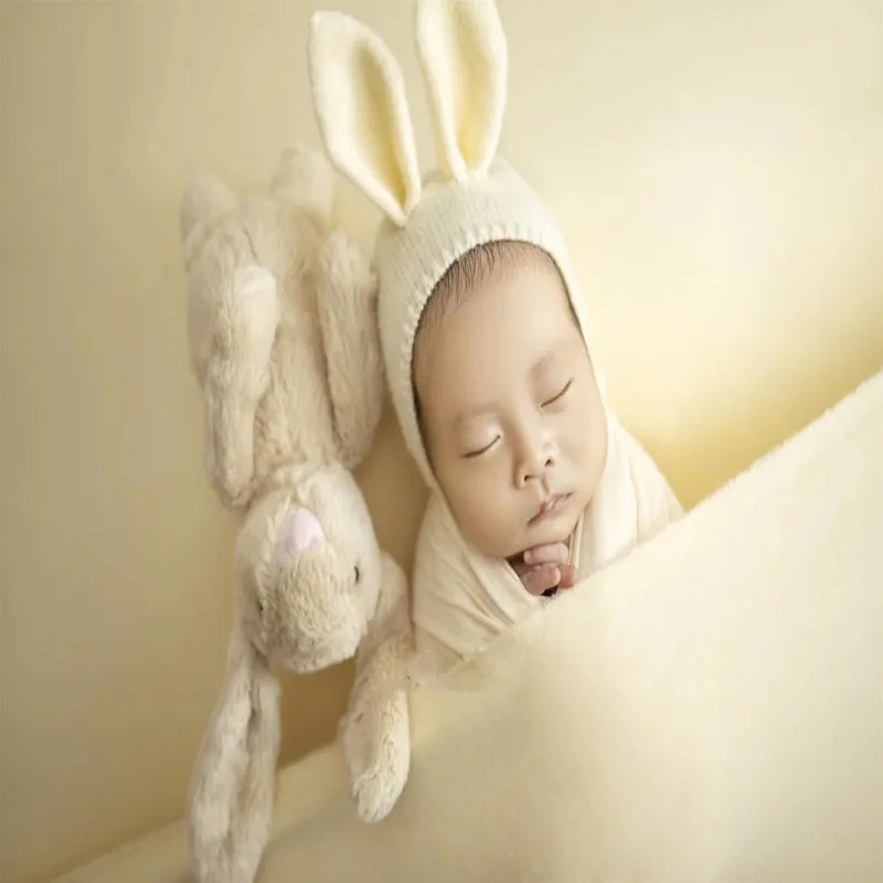 Newborn Baby Boy Girl Cute Hats Baby Rabbit Ears Hat Infant Baby Bunny Beanie Hats Accessories Photography Props