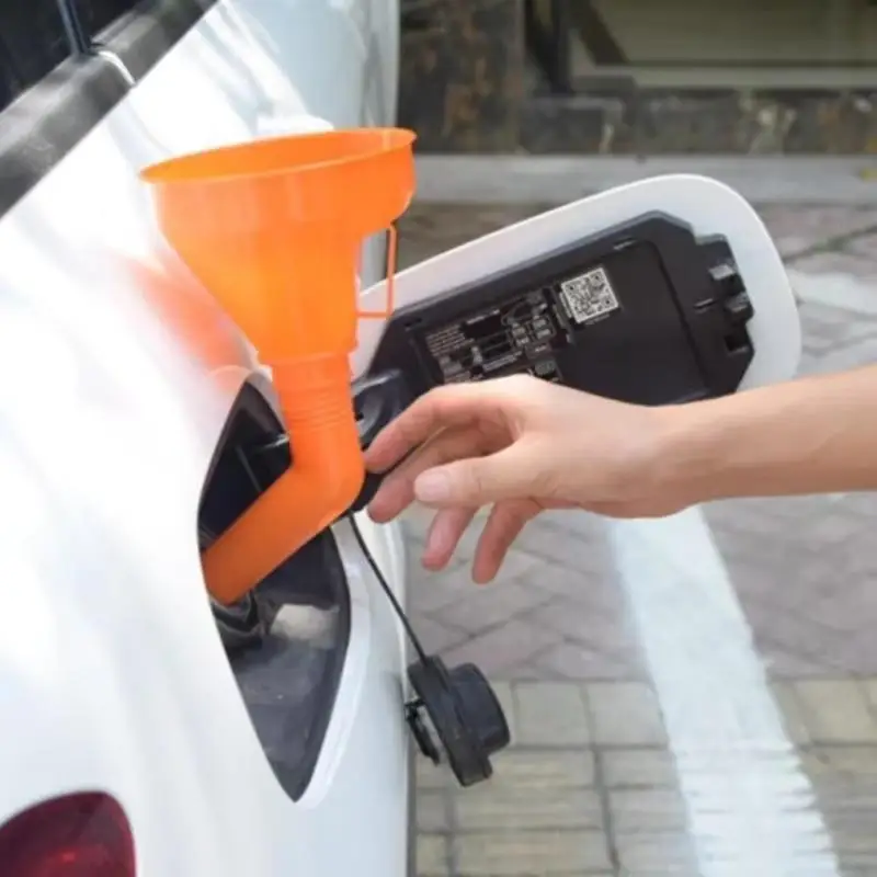 1Pc Universal Fit Plastic Gas Can Funnel with Mesh Filter Long Spout for Motorcycle Car Refueling Engine Oil Filling Tool - view 3