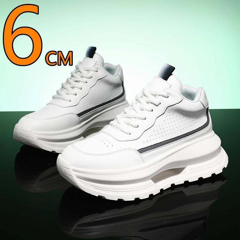 

2025 New Unisex Elevator Sneakers 7cm Hidden Height Increase Hollow-Out Sole Chunky Thick Shock Absorption Casual Sports Shoes