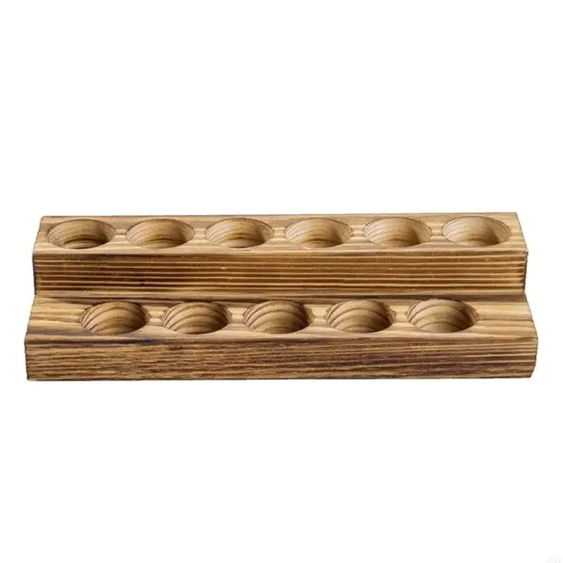 

Double Layer Essential Oil Storage Shelf Natural Texture Organizers Oil Holders for Bathroom Dresser