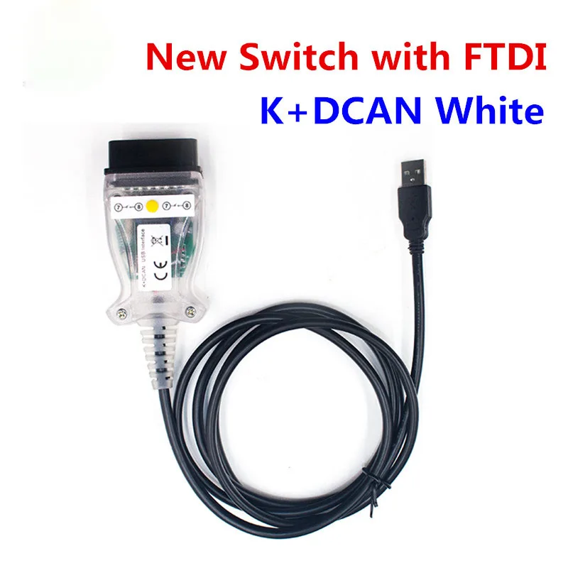 

Для BMW OBD2 Автомобильные диагностические инструменты: K DCAN K+CAN FTDI Чип USB-интерфейсный кабель OBD 2, сканер с переключателем для BMW
