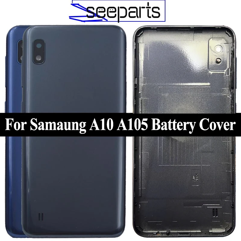 For Samsung Galaxy A10 Back Battery Glass Cover A105F Rear Door Housing Case Replacement For SAMSUNG A10 Battery Cover With Lens