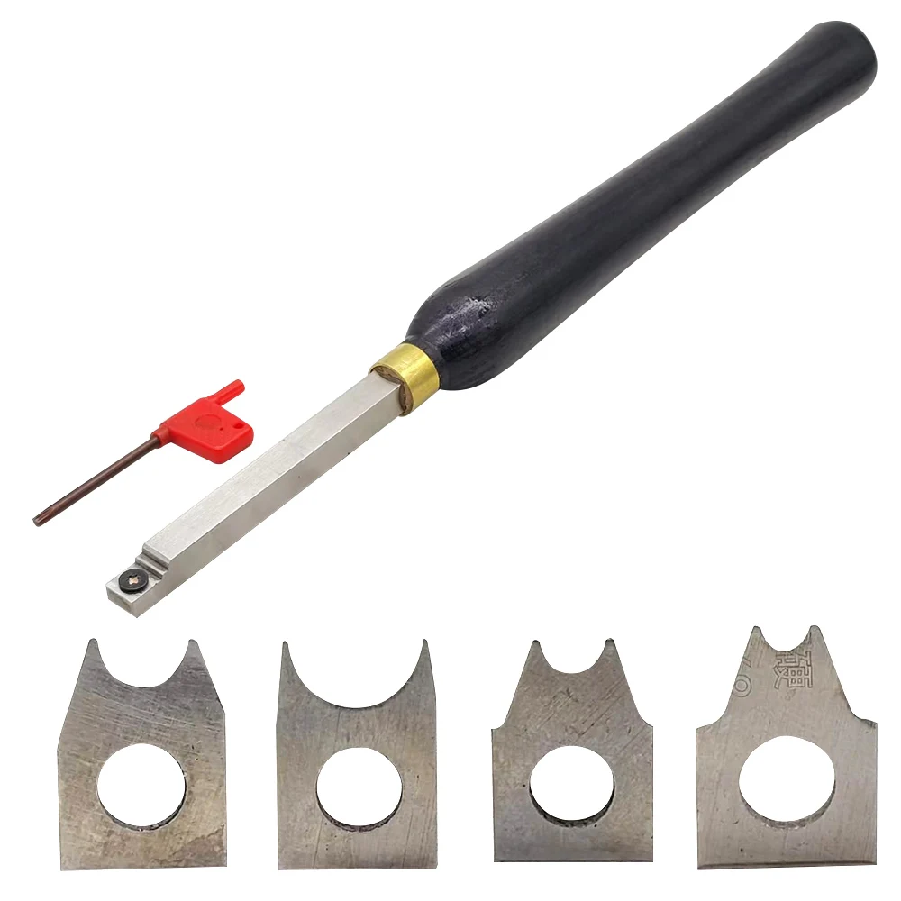 4 pezzi Interchangable HSS Cutter Hollow Woodturning Tool Gouge per mandrini di progetti