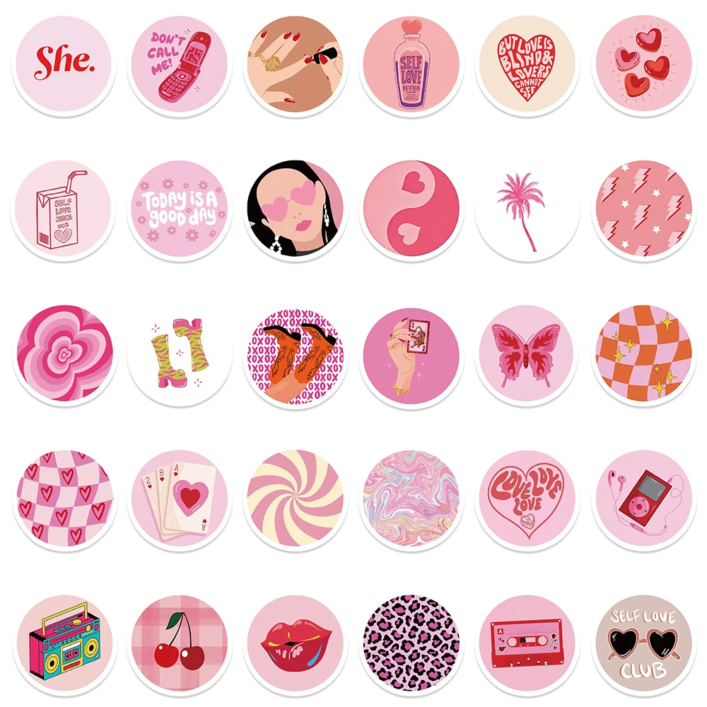 60pcs 90s American Style Groovy Stickers For Laptop Luggage Skateboard Notebook Refrigerator Waterproof PVC Decals Stickers