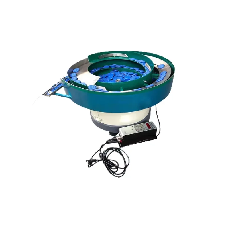 Automatic bowl roll vibrating feeder for new condition bottle caps and plastic spoons