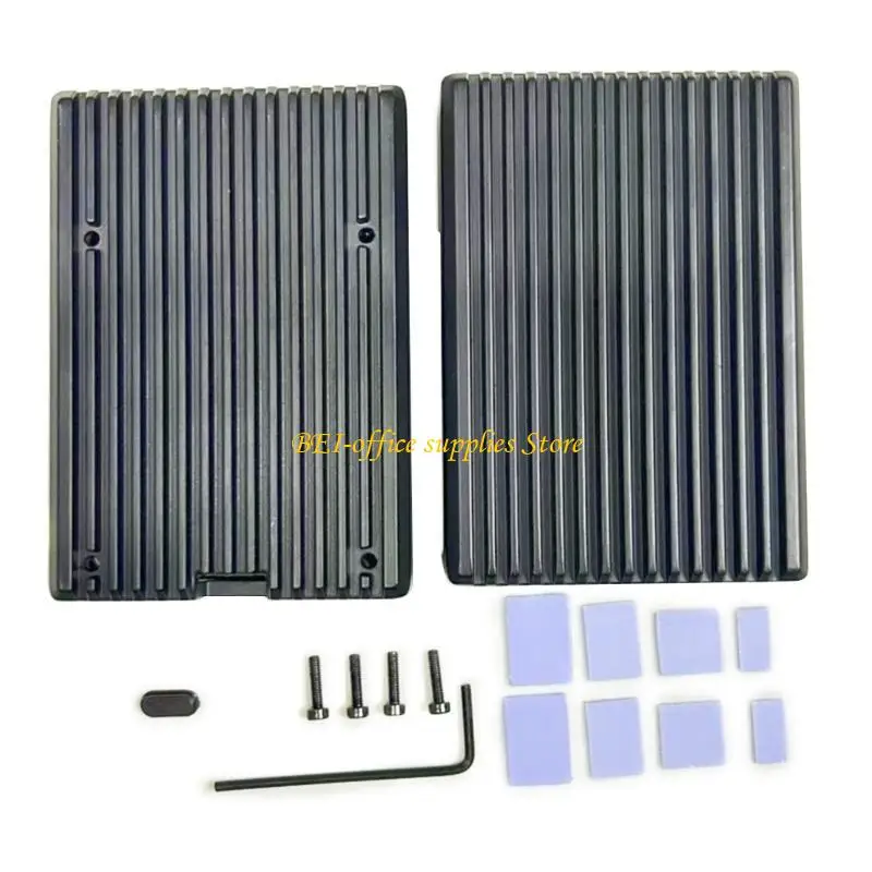 

A9LC Heavy Duty Aluminum Case Passive Cooling Box Anti-Corrosion for RaspberryPi5 5B Metal Heatsink Case Enclosure