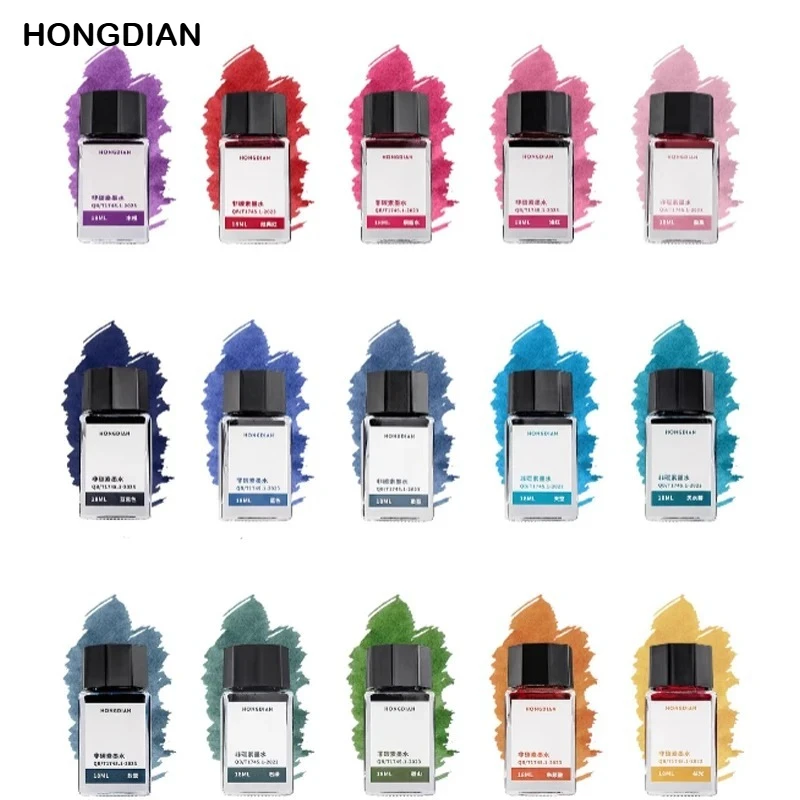 

Чернила для перьевых ручек HONGDIAN, 16 цветов, 18 мл, в стеклянных флаконах, для письма, школьные и офисные принадлежности, для JINHAO