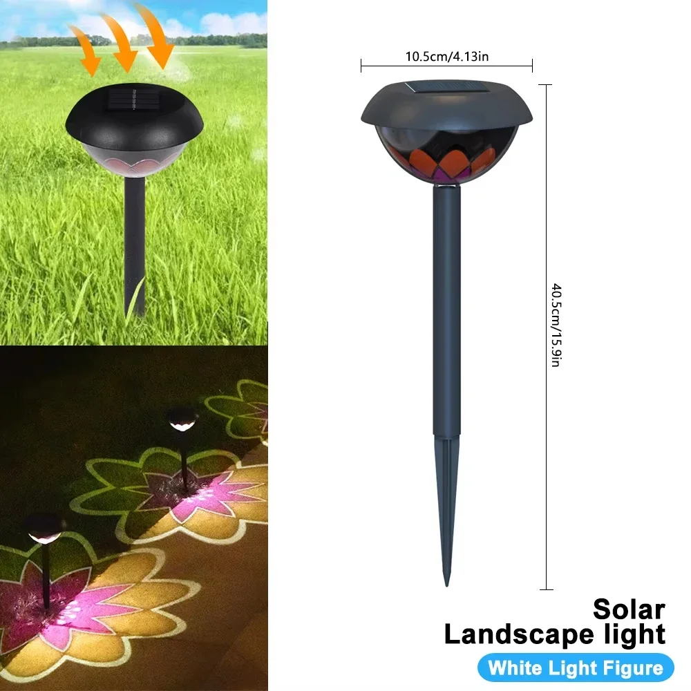 1Pcs Solar Projection Light Outdoor Garden Lawn Lights Waterproof Solar Powered Solar Landscape Courtyard Light Yard Patio Decor