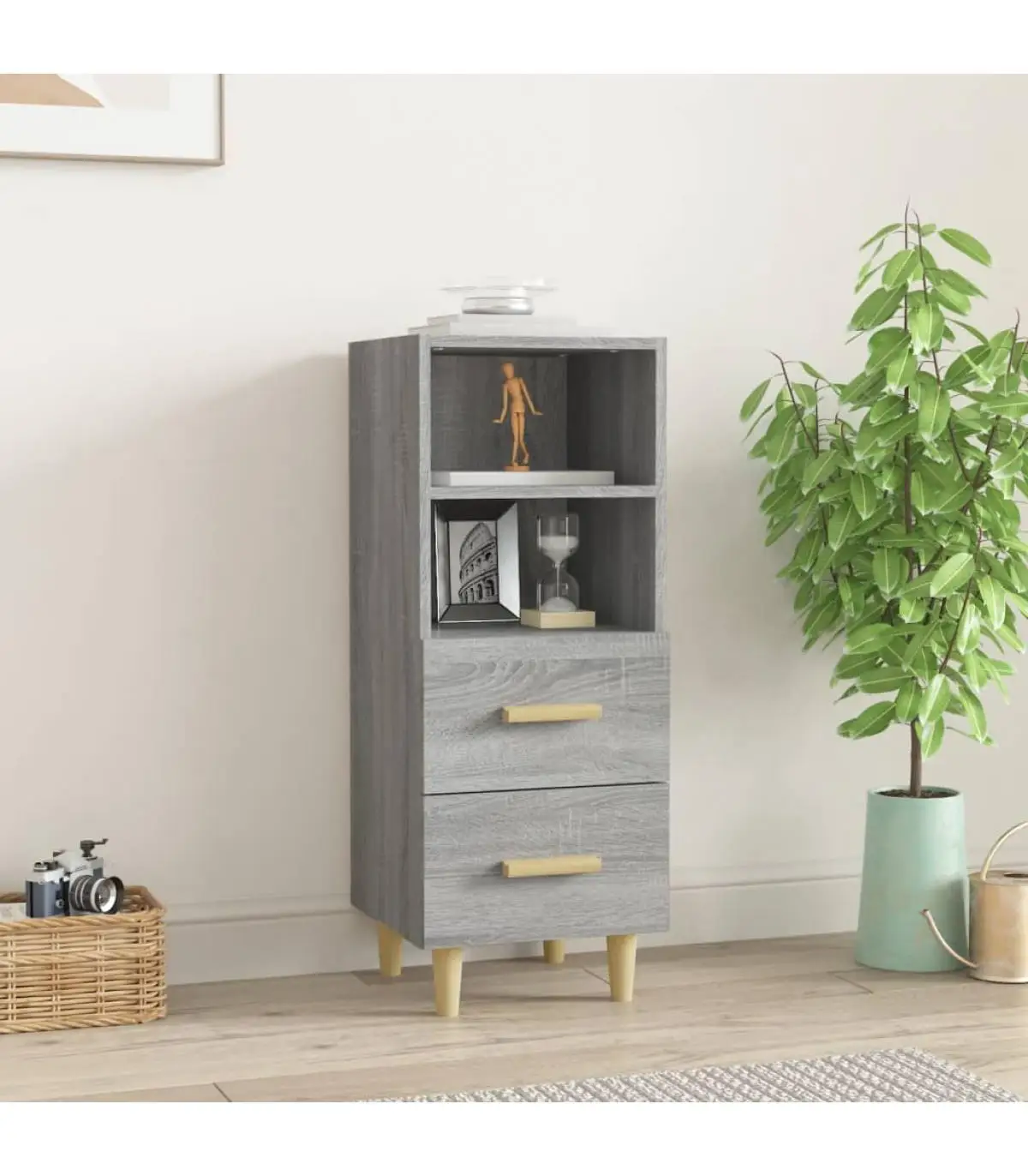 Sonoma 34,5x34x90 cm gray plywood sideboard