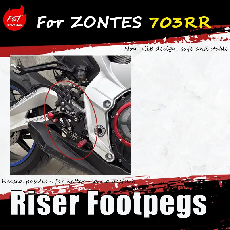 For ZONTES 703RR modification accessory - raised footrest, rearward adjustable footrest heightening assembly