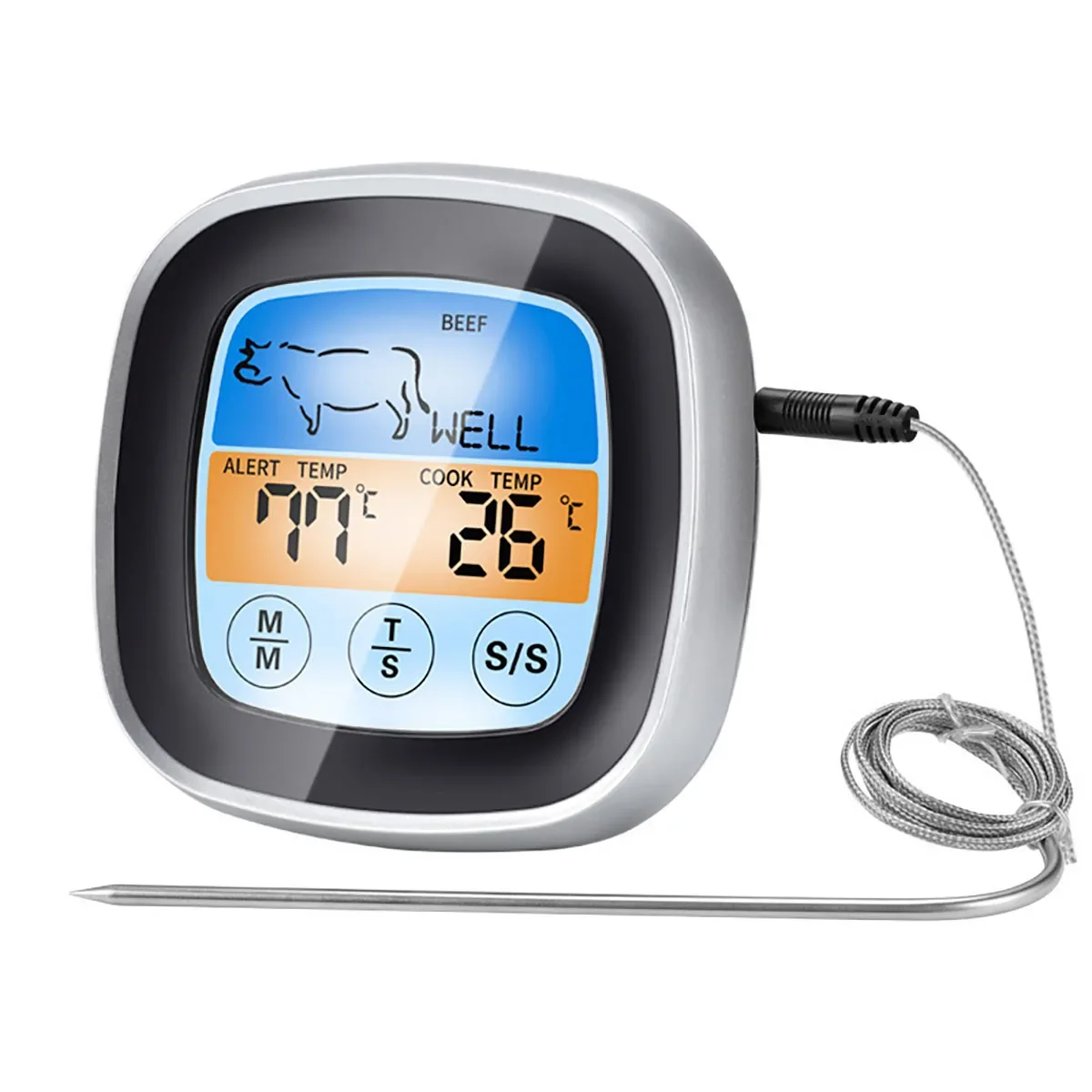 

Digital Kitchen Thermometer Probe Touch Screen Meat Barbecue Food Temperature Measure Tool Steak BBQ Timer Cooking Tools 1PC