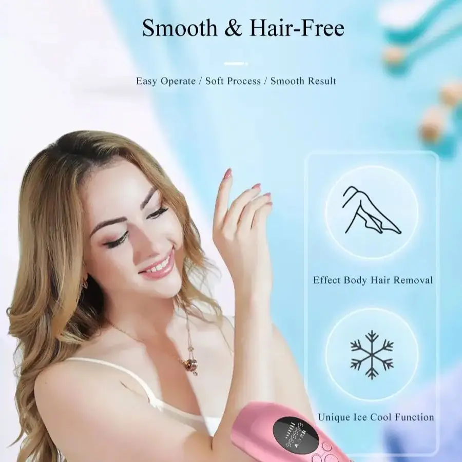 Lobemoky Ice Cooling Laser Ipl Hair Removal For Women Permanent Home Pulsed Light Epilator For Facial Legs Arms Whole Body Use