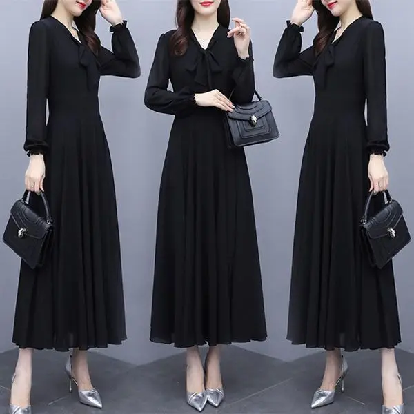 

France Elegant Vintage High End Evening Dress Women Luxury Long Party Waist-cinching Dress Female Casual Fit Chic Clothing TS924