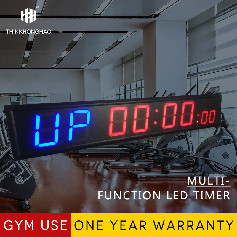 Gym Timer 4-Inch Blue 6 Red Count up down Wall Mounted for Fitness Training And Exercise Sessions