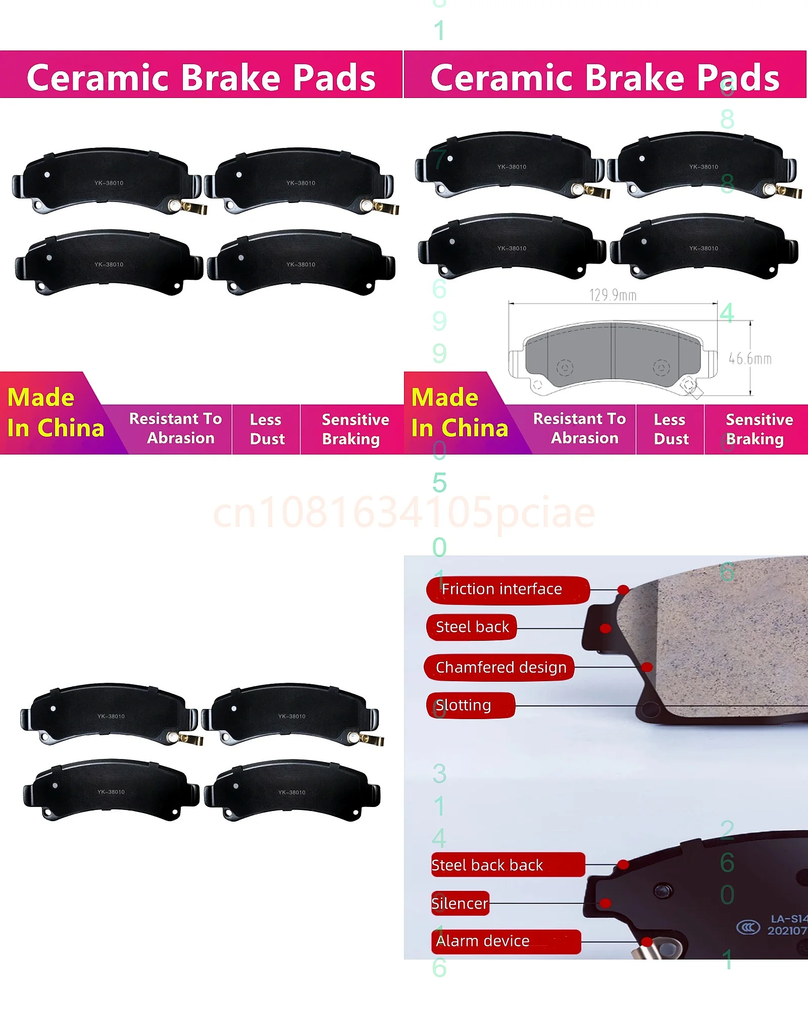Pastillas de Freno Traseras para JMC Yuhu 7 5 Baodian, Repuestos de Auto 38010