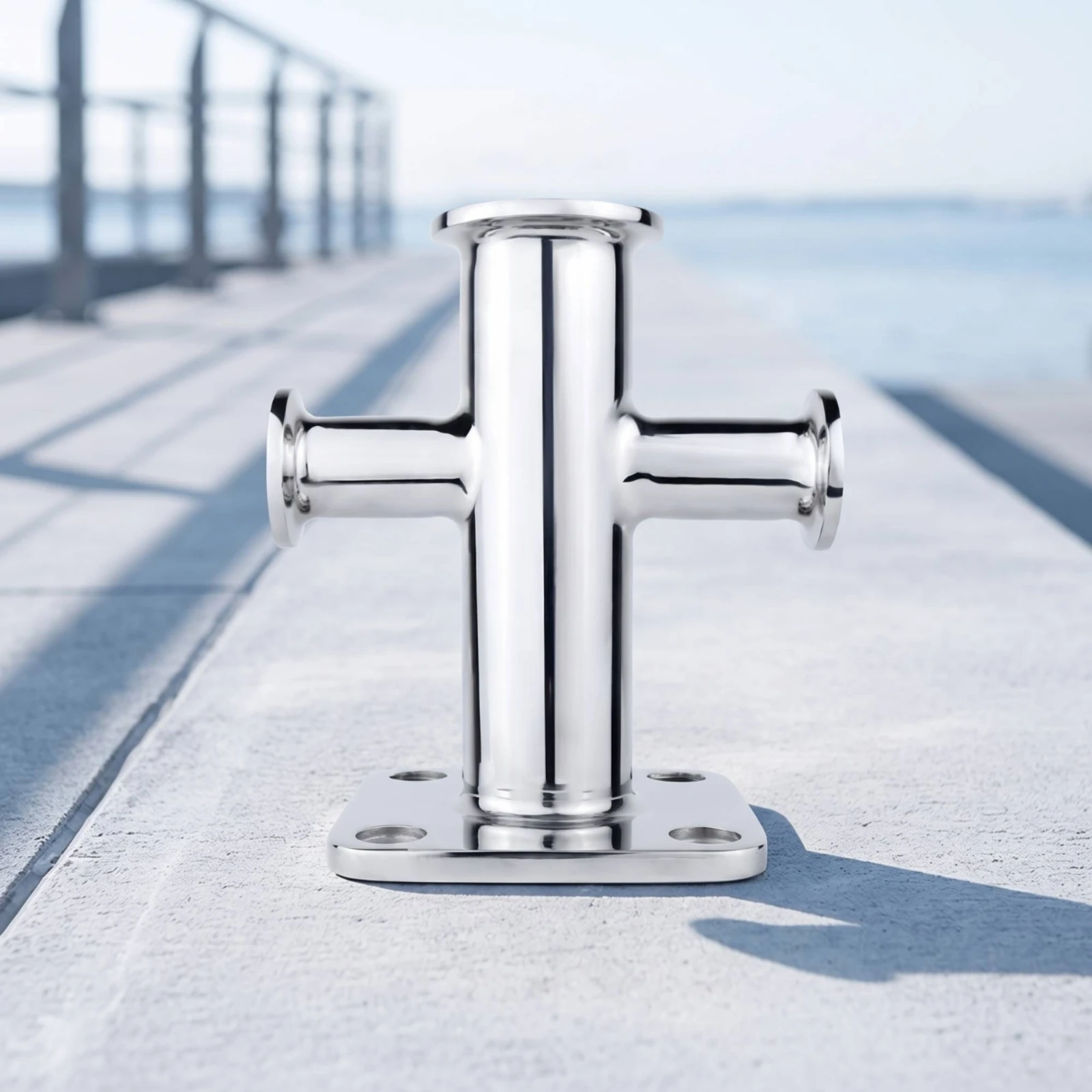 Single Cross Bitt Bollard 316 Stainless Steel Cross Bitt Bollard Cleat Corrosion Resistant Hardware Heavy Duty for Boat Owners