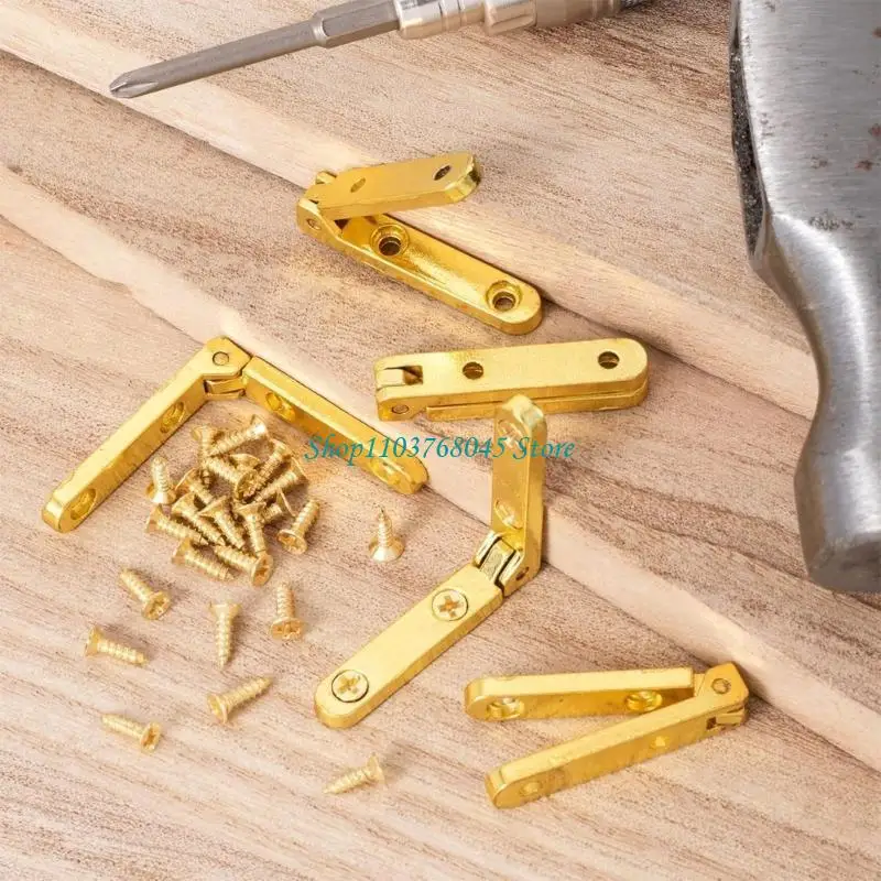 

R53F 30 Set Gold 90 -градусные петли маленькие петли для груди для ювелирных коробок и шкафов