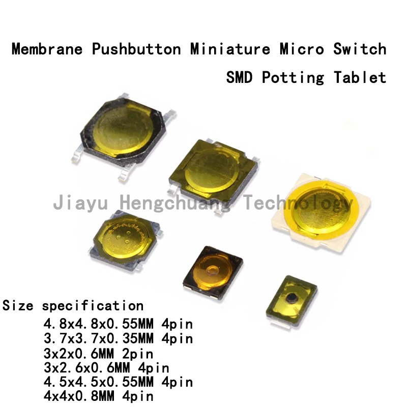 50pcs Tactile Switch Ultra-thin Chip 4-pin Membrane Keypad Small Micro Pushbutton 2-pin Potentiometer Touch Switch