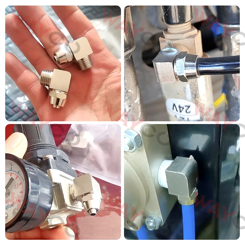 5PCS Pneumatic Elbow Fitting Connectors OD 4mm 6mm 8mm 10mm 12mm Thread M5 1/8 1/4 3/8 1/2 Quick Connection For Air Hose Tube