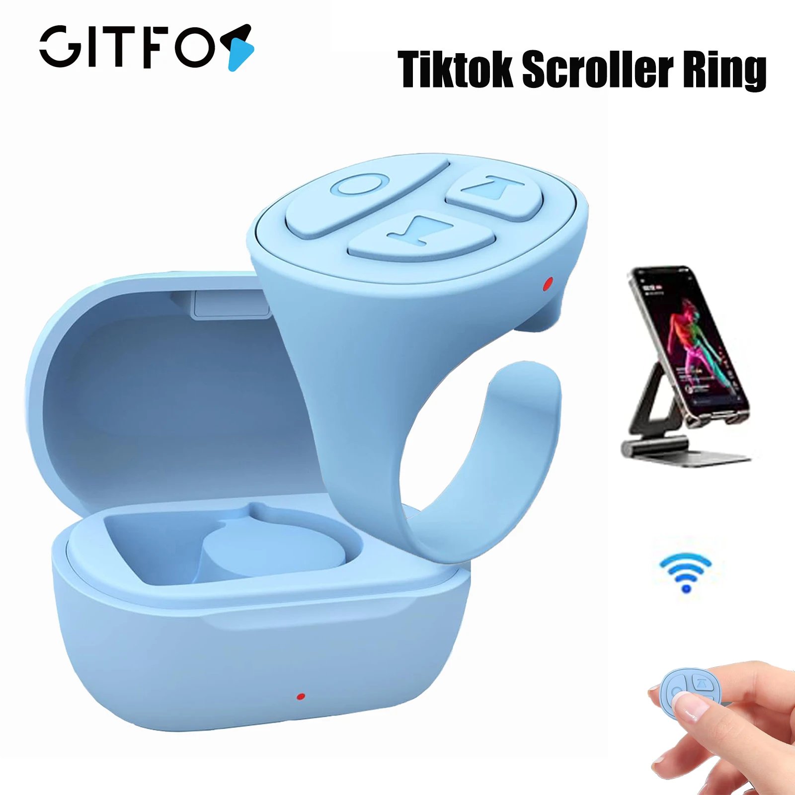 

Tiktok прокручивающее кольцо, пульт дистанционного управления для iPhone iPad, Bluetooth, кольцо для переворачивания страниц, рольставня камеры, короткое видео, управление музыкой