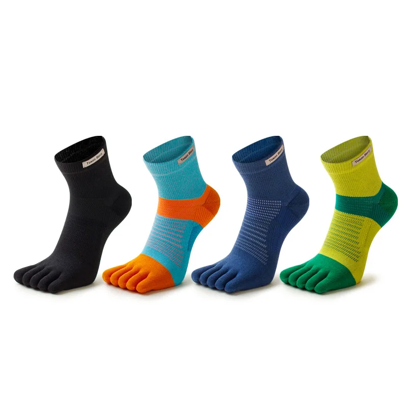 1 Pairs Men's Sports Split Toe Socks Spring Sweat-absorbent Breathable Outdoor Marathon Running Socks Hiking Socks