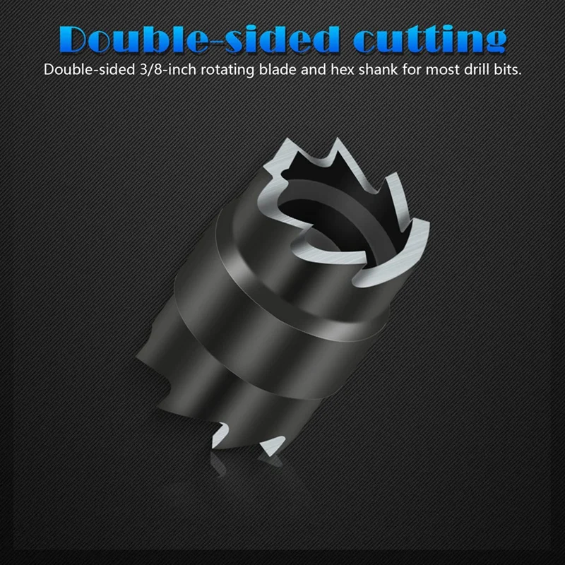 ABPP-15Pack Rotary Spot Weld Cutter Sets Double,3/8Inch HSS Spot Weld Cutter Remover Drill Bits Hex Sheet Hole Cutter Remover