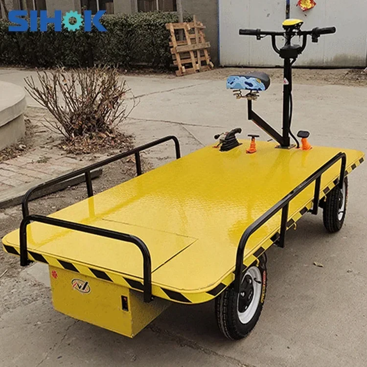 Best selling electric warehouse mini trolley platform trailer dolly electric heavy duty/4 wheels platform cargo trolley