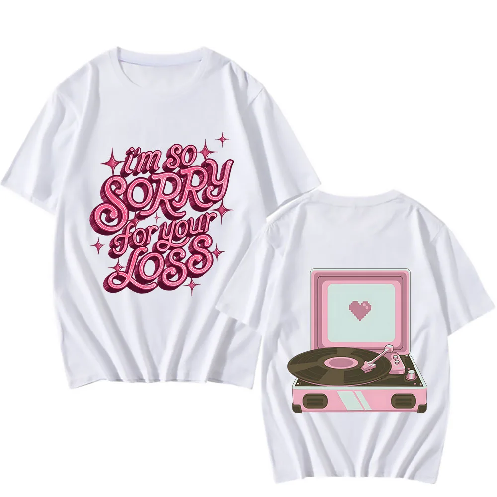 Sabrina Carpenter Im So Sorry for Your Foss Printing Tee-shirt Cotton Short Sleeve Hip Hop T-shirt Women Men Fashion Tops Tees