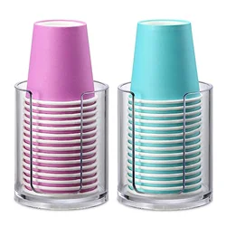 Transparent Box Disposable Paper Cup Storage Box Cotton Pad Storage Rack Mouthwash Cup Box Storage Holders Home Storage Tools