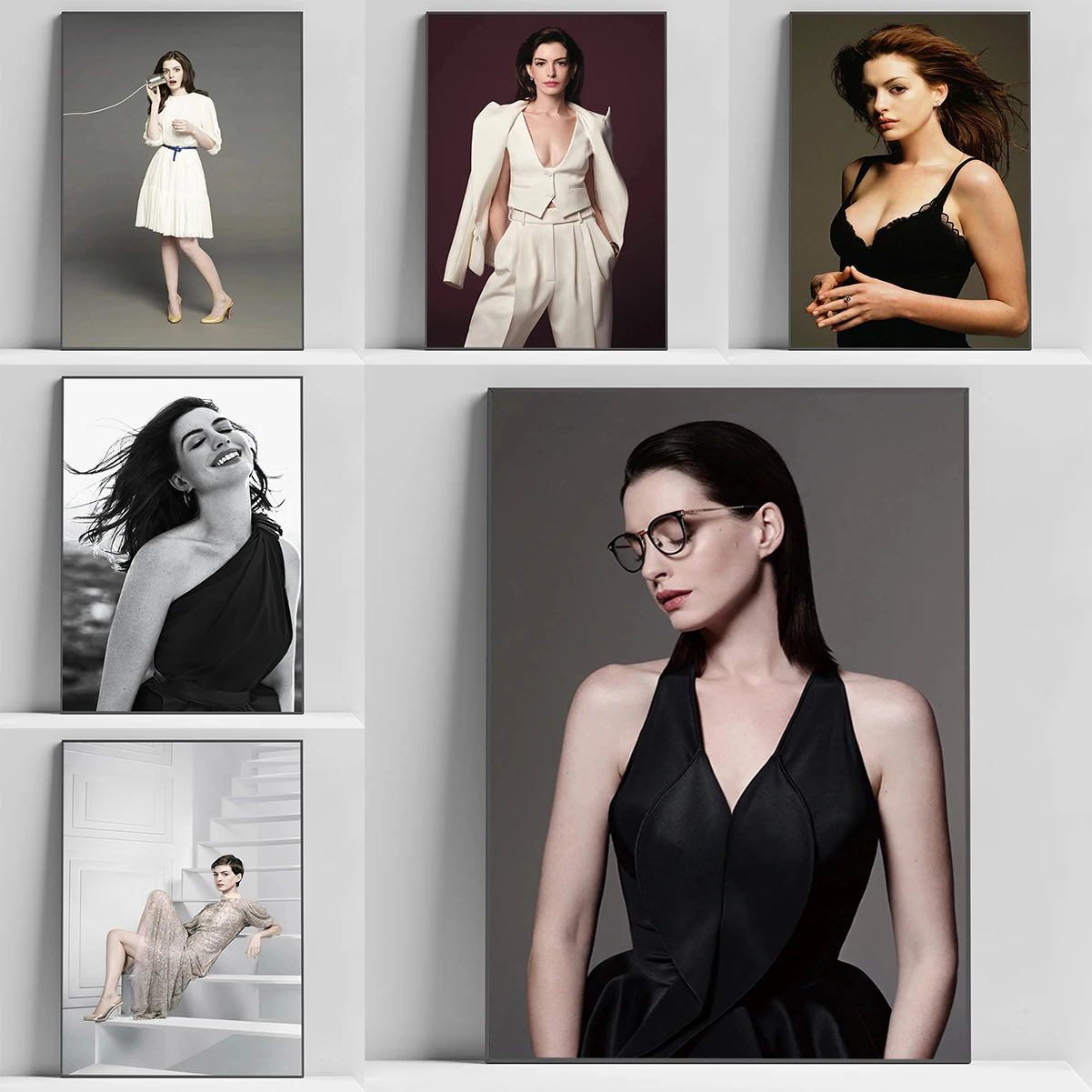 

Movie Star Anne Hathaway Poster Large Paintings Modern Living Room Decoration Posters for Wall Decor Decorative Painting Canvas