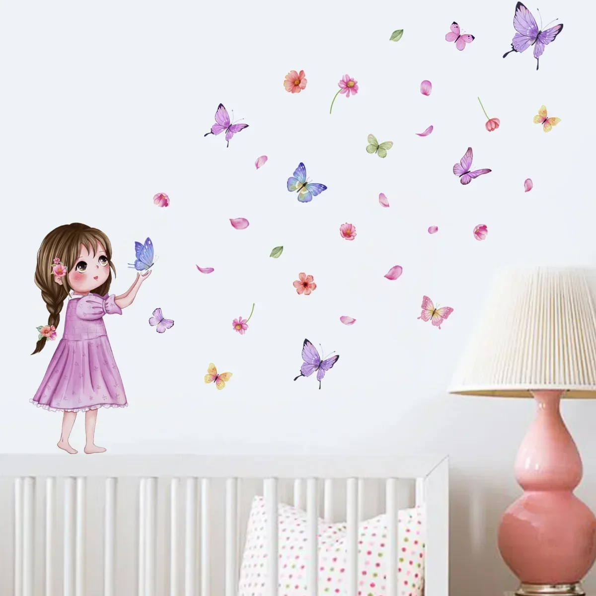 Hoạt Hình Công Chúa Nhỏ Và Kỳ Lân Dán Tường Vinyl Tranh Trang Trí Tường Đề Can Mầm Non Bức Tranh Tường Poster Bé Gái Trang Trí Phòng Ngủ