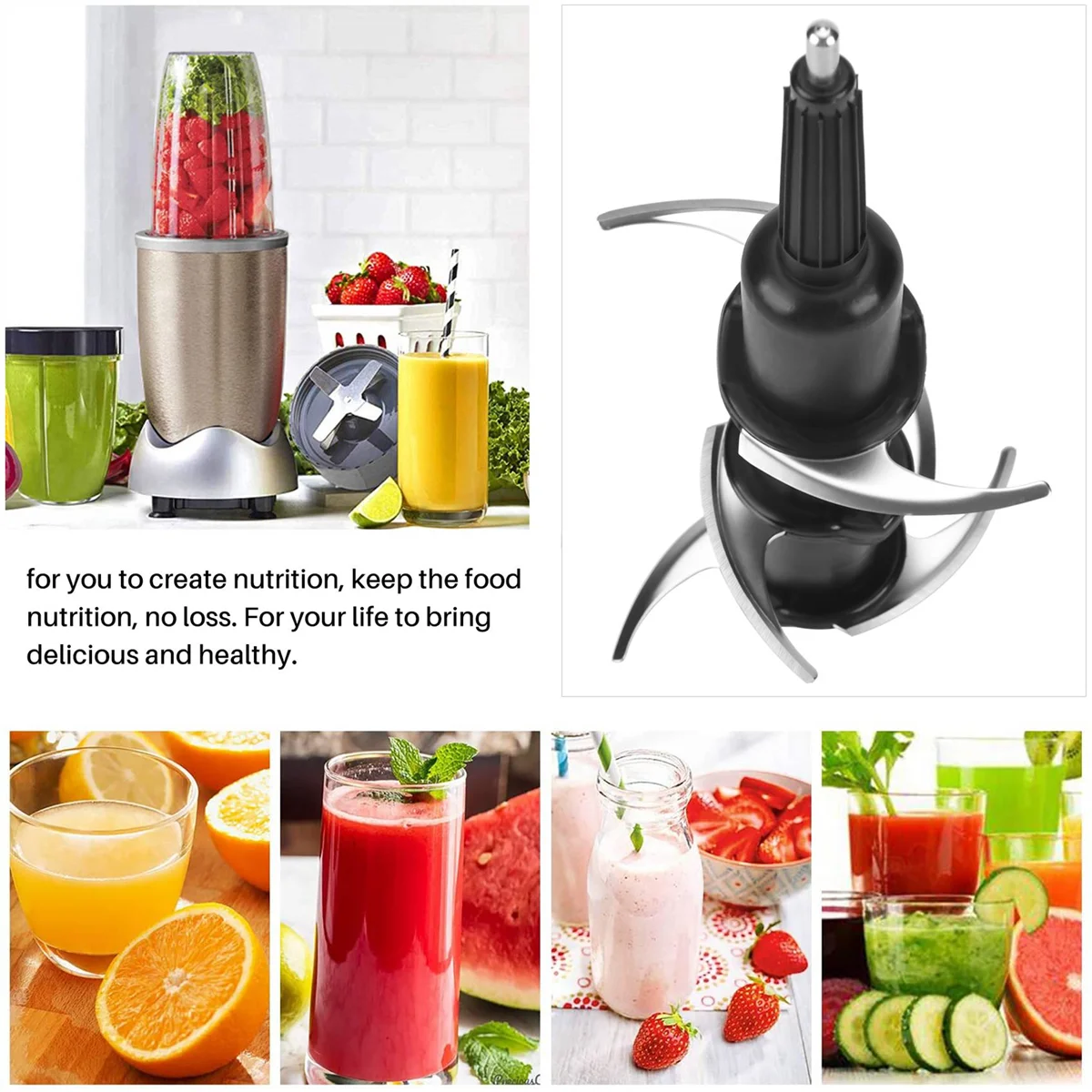 เปลี่ยนใบมีด 6 ใบสําหรับ Ninja Blender 1100W BL740 เหยือกบด 311KKU