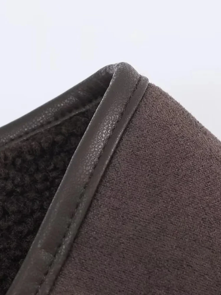 المرأة الجديدة الرجعية على الوجهين زيبر سترة الشارع الشهير فضفاض الوقوف طوق وسيم دراجة نارية سترة معطف خمر #3