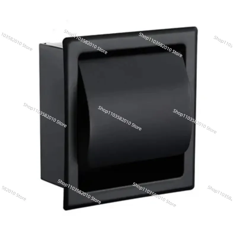 

Modern Matte Black Toilet Paper Holder - 304 Stainless Steel Wall Mounted, Bathroom WC Tissue Roll Dispenser